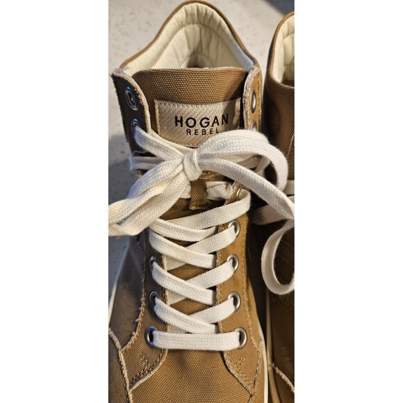 Hogan Rebel Beige High Tops Mens Shoes Size 9.5 - Picture 3 of 9